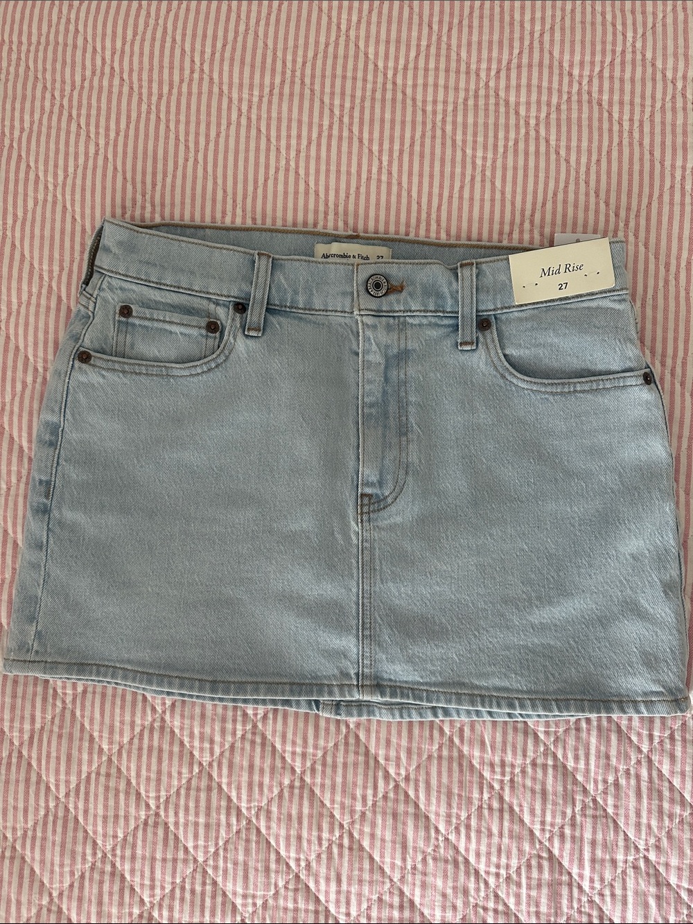 Abercrombie Mid Rise Denim Skirt